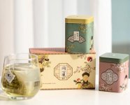 茶顏悅色花果茶同心瓶桂花&蜜桃烏龍冷泡茶包2盒裝32枚80g